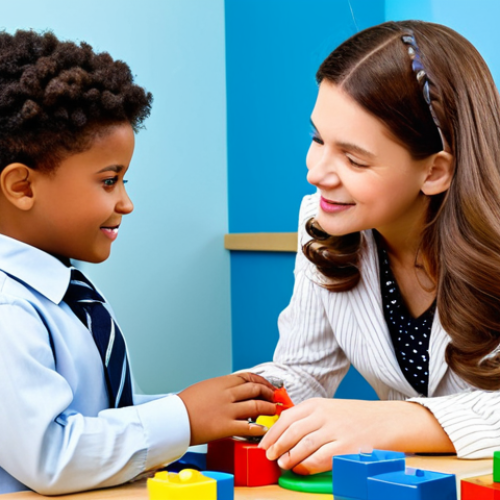 Home 11 Play Therapy Session**
"A child psychologist, fully clothed in professional attire, is engaging in play therapy with a young child in a bright, colorful office. The child is playing with toys, and the psychologist is observing and interacting attentively. Safe for work, appropriate content, family-friendly, perfect anatomy, natural proportions, well-formed hands, professional setting, therapy toys visible (e.g., building blocks, dolls), modest clothing on both subjects, bright and cheerful atmosphere."
**